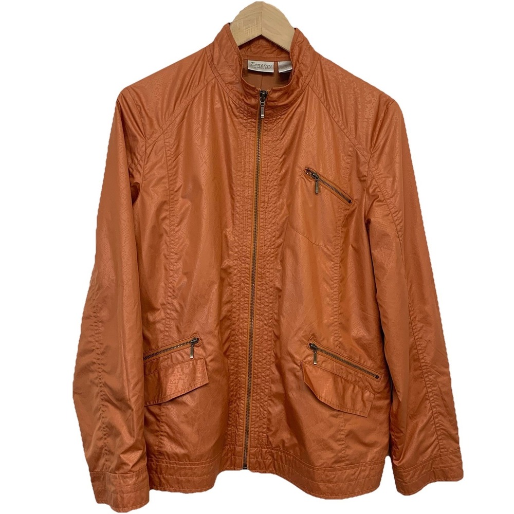 Zenergy Chicos 2 Lightweight Jacket Large Full Zip Burnt Orange Pockets‎ Travel